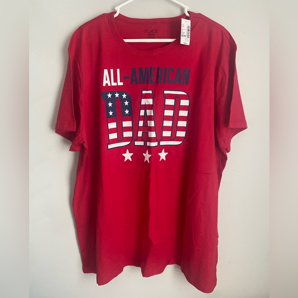 Men’s Size 3X The Children's Place Red T-shirt All American Dad Patriotic